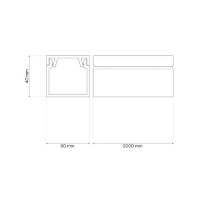 Goulotte électrique PVC 60x40 mm 2 m blanche EDO
