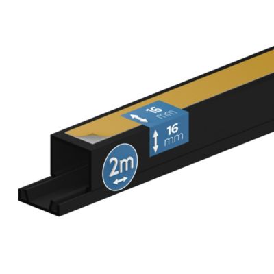 Goulotte électrique PVC autoadhésive 16x16 mm 2 m anthracite EDO