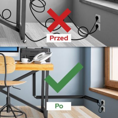 Goulotte électrique PVC autoadhésive 40x25 mm 2 m anthracite EDO