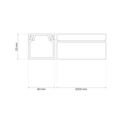 Goulotte électrique PVC autoadhésive 40x25 mm 2 m blanche EDO