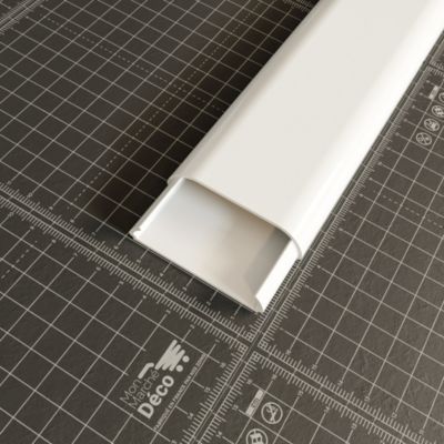 Goulotte TV Cache-Câble Adhésive Arrondie PVC - L. 1,20 m - Blanc