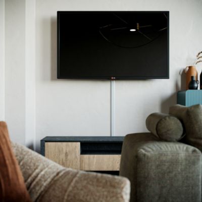 Goulotte TV Cache-Câble Adhésive Arrondie PVC - L. 1,20 m - Blanc