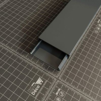 Goulotte TV Cache-Câble Adhésive Carrée PVC - L. 1,20 m - Anthracite