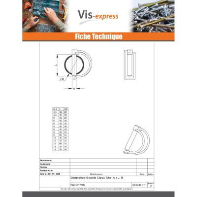 Goupille clips 6X40 Pour tube de 36 Acier zingué - 30 pièces