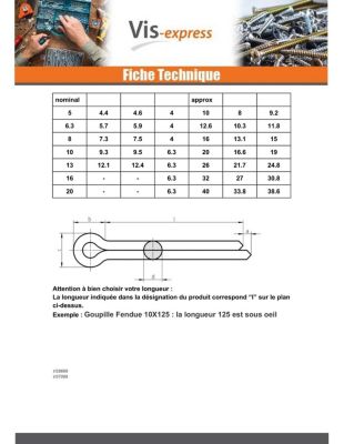 Goupille Fendue Acier zingué 4X63 - 1 pièce