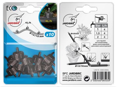 Goutteur auto régulant 4 L/h noir (10 pièces)