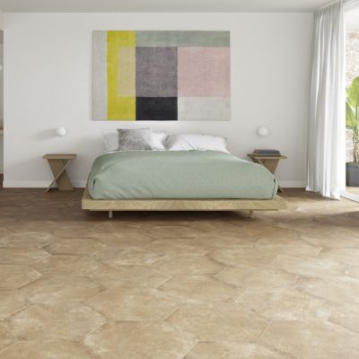 Grès Cérame Premium Format 56x48,5 Intérieur/Extérieur Parma Terra Hexagonal Effet Terre Cuite