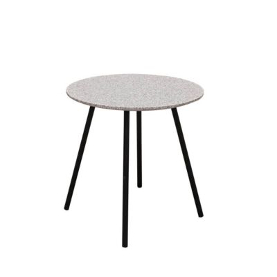 GRACY - Lot de 2 Tables Gigognes Plateaux Effet Granit Gris