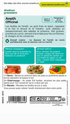 Graines d'aneth variété "Officinal" Vilmorin semis d'avril à mai