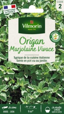 Graines d'origan variété "Marjolaine vivace" Vilmorin semis d'avril à juin