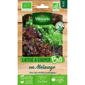 Graines de laitue bio variété "En mélange" Vilmorin semis de janvier à juillet