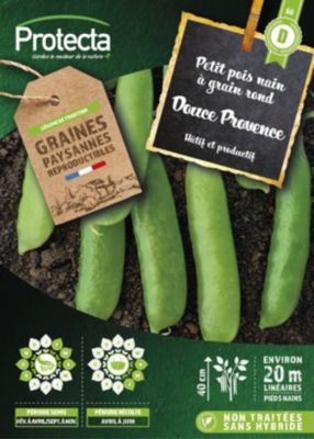 Graines de petit pois variété "Douce Provence" Protecta semis de février à avril et de septembre à novembre