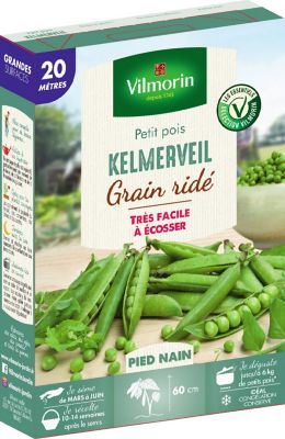 Graines de petit pois variété "Kelmerveil" Vilmorin semis de mars à juin