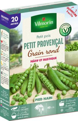 Graines de petit pois variété "Petit provençal" Vilmorin semis de février à avril et d'octobre à novembre