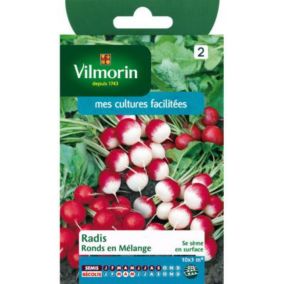 Graines de radis variété "Rond en mélange" Vilmorin semis de janvier à septembre