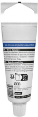 Graisse silicone pour robinetteries sanitaires Geb 20 g, en tube
