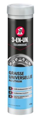 Graisse Universelle au Lithium 3-EN-UN TECHNIQUE Cartouche 400g