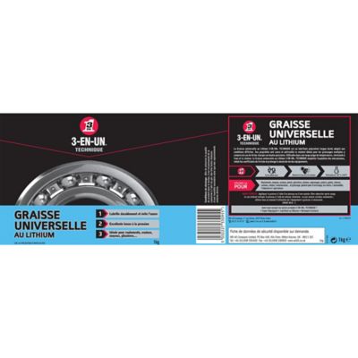 Graisse Universelle au Lithium 3-EN-UN TECHNIQUE Pot 1Kg