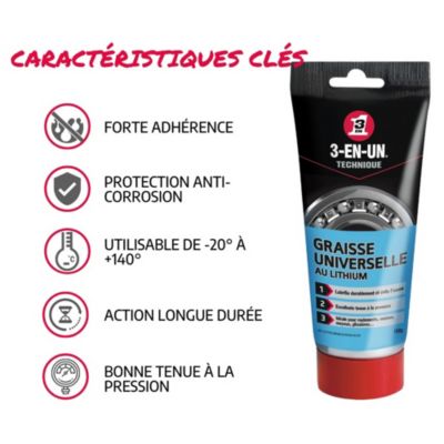 Graisse Universelle au Lithium 3-EN-UN TECHNIQUE Tube 150g