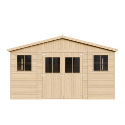 Grand abri de jardin bois - 20 m² - 522 x 418 x H246 cm - ép. 17 mm - sans plancher - M333 - Timbela