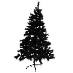 Grand Arbre de Noël Pin Faux Epicéa PVC Noir Epais 180 cm Grand pour Intérieur