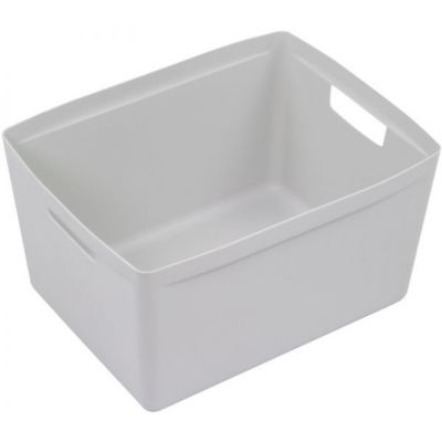 Grand Bac de rangement design 28 litres - Gris Clair