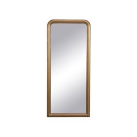 Grand miroir style vintage en bois de paulownia - L. 80 x H. 180 cm - Doré effet laiton- HELOISE