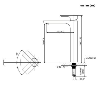 Grand Mitigeur Lavabo pour Vasque Robinet Salle de Bain Chromé Robinet de Lavabo en Laiton Robinet Bec Haut