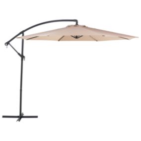 Grand parasol de jardin beige sable 300 cm RAVENNA II