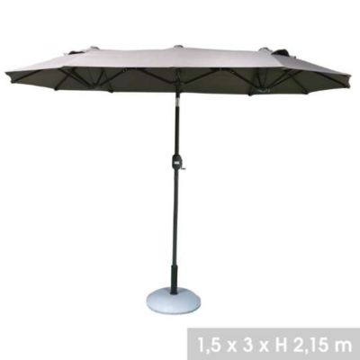 Grand parasol double gris anthracite  Dimensions 150x300 cm