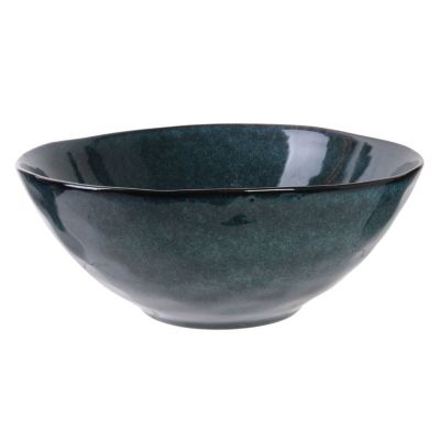 Grand saladier en céramique Bleu, H. 11 cm, AU GRÉ DU TEMPS