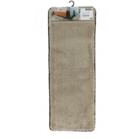 Grand Tapis de salle de bain Beige ficelle en Microfibre Confort et Doux 45 x 120 cm