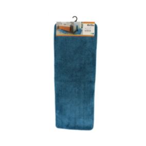 Grand Tapis de salle de bain Bleu Tahitien en Microfibre Confort et Doux 45 x 120 cm