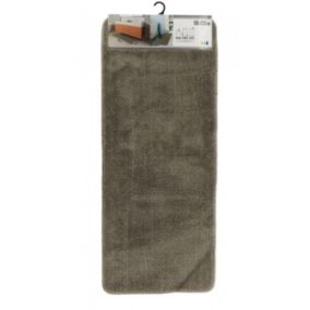 Grand Tapis de salle de bain Double Vasque en microfibre Taupe 50 x 120 cm