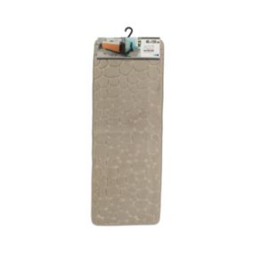 Grand Tapis de salle de bain Taupe en Microfibre à mémoire de forme 45 x 120 cm