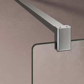 GRAND VERRE Barre de maintien 90 cm recoupable pour porte et paroi de douche en alu chromé