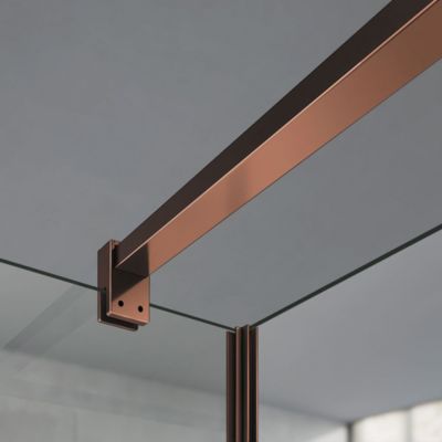 GRAND VERRE Barre de renfort 140 cm en aluminium anodisé rose d'or pour verre 6-8mm