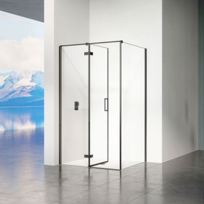Cabine De Douche Kineprime 100x80 Cm Angle Mécanique Porte Pivotante Receveur 18 Cm Verre Transparent 98637468