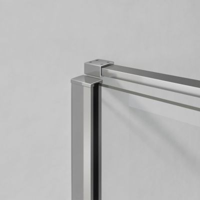 GRAND VERRE Cabine de douche 90x100 avec porte à charnières en verre 8mm profilés chromé aspect inox
