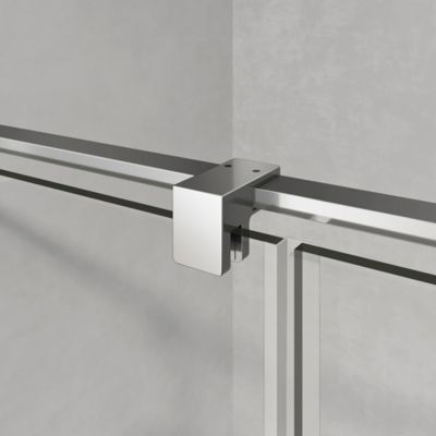 GRAND VERRE Cabine de douche 90x100 avec porte à charnières en verre 8mm profilés chromé aspect inox