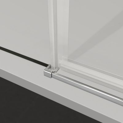 GRAND VERRE Cabine de douche 90x100 avec porte à charnières en verre 8mm profilés chromé aspect inox