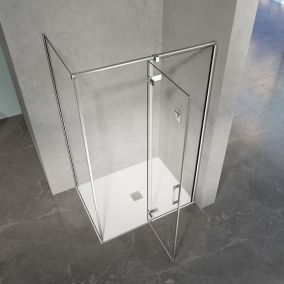 GRAND VERRE Cabine de douche en verre et aluminium avec porte pivotante ouvrante vers la droite 100x70x195