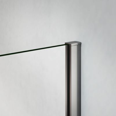 GRAND VERRE Paroi de douche 160x200 avec barre de stabilisation extensible jusqu'à 120 cm et profilé mural chromé