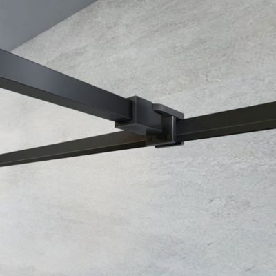 GRAND VERRE Paroi de douche design moderne 100x200 verre trempé d'épaisseur 8 mm sérigraphie linéaire noir mat