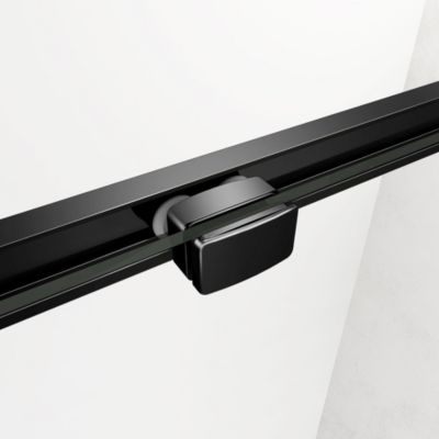 GRAND VERRE Porte de douche 120x185 ouverture coulissante en verre securit 6mm avec cadre noir mat