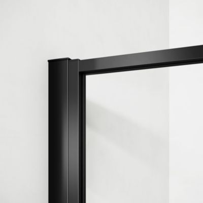 GRAND VERRE Porte de douche à ouverture pivotante intérieure et extérieure 120x190 en alu noir mat