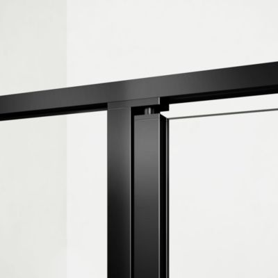 GRAND VERRE Porte de douche à ouverture pivotante intérieure et extérieure 120x190 en alu noir mat