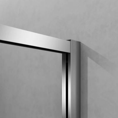 GRAND VERRE Porte de douche pivotante 90x195, profilés chromés, verre trempé
