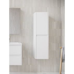 Grande armoire de rangement FORTINA hauteur 120 cm blanc