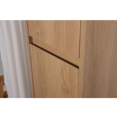 Grande armoire de rangement FORTINA hauteur 120 cm chêne clair